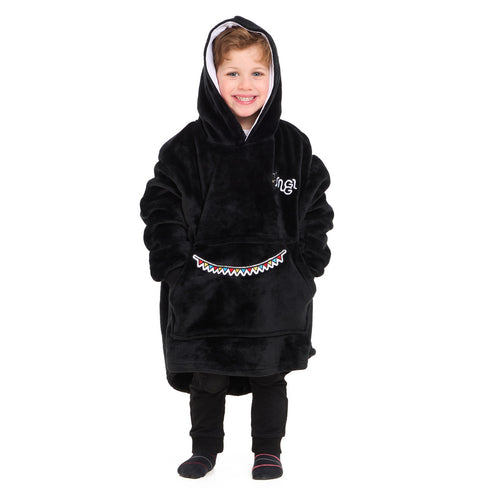 Snuggs Kids Blanket Hoodie Black عربية فول